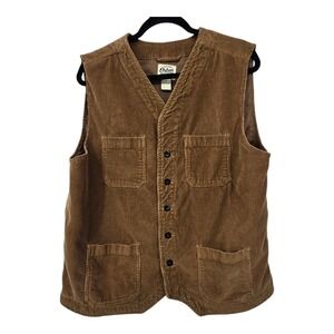 Vintage Orton Corduroy Four Pocket Vest Mens LG Brown Chore Barn Western Utility
